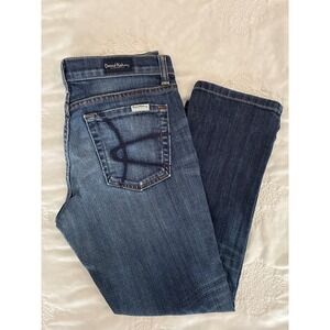 David Kahn Jeanswear Womens Straight Leg Dark Wash Stretch Denim Jeans Size 28